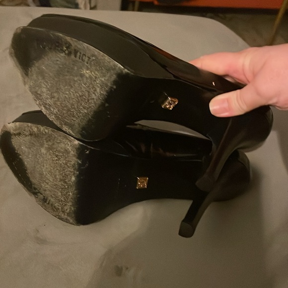 Pantent Leather Peep Toe Pumps - Picture 7 of 10